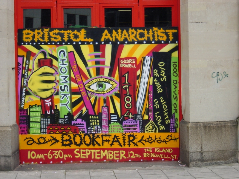 bookfair mural in the city centre